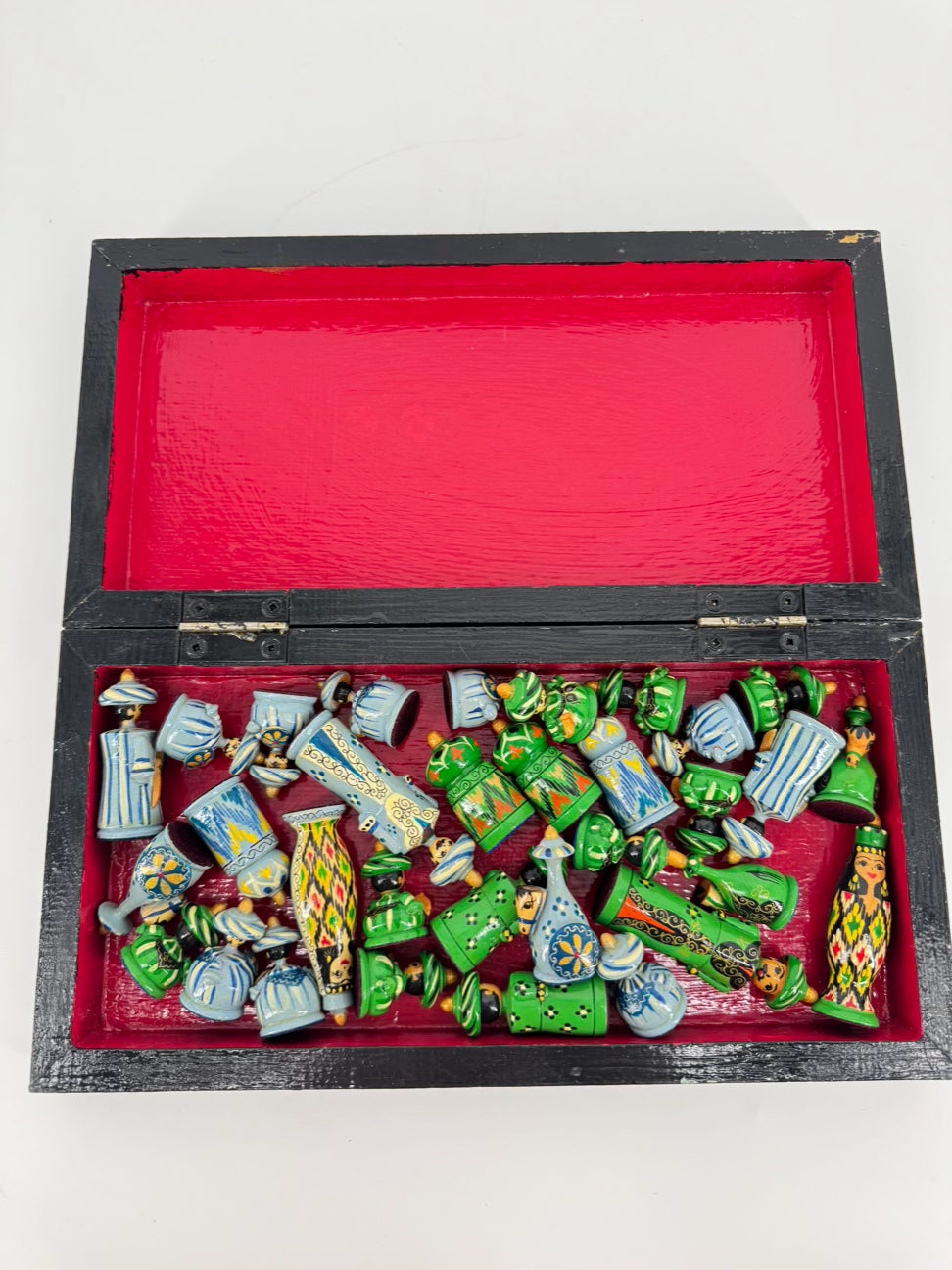 Handpainted Wood Folding Chess Board