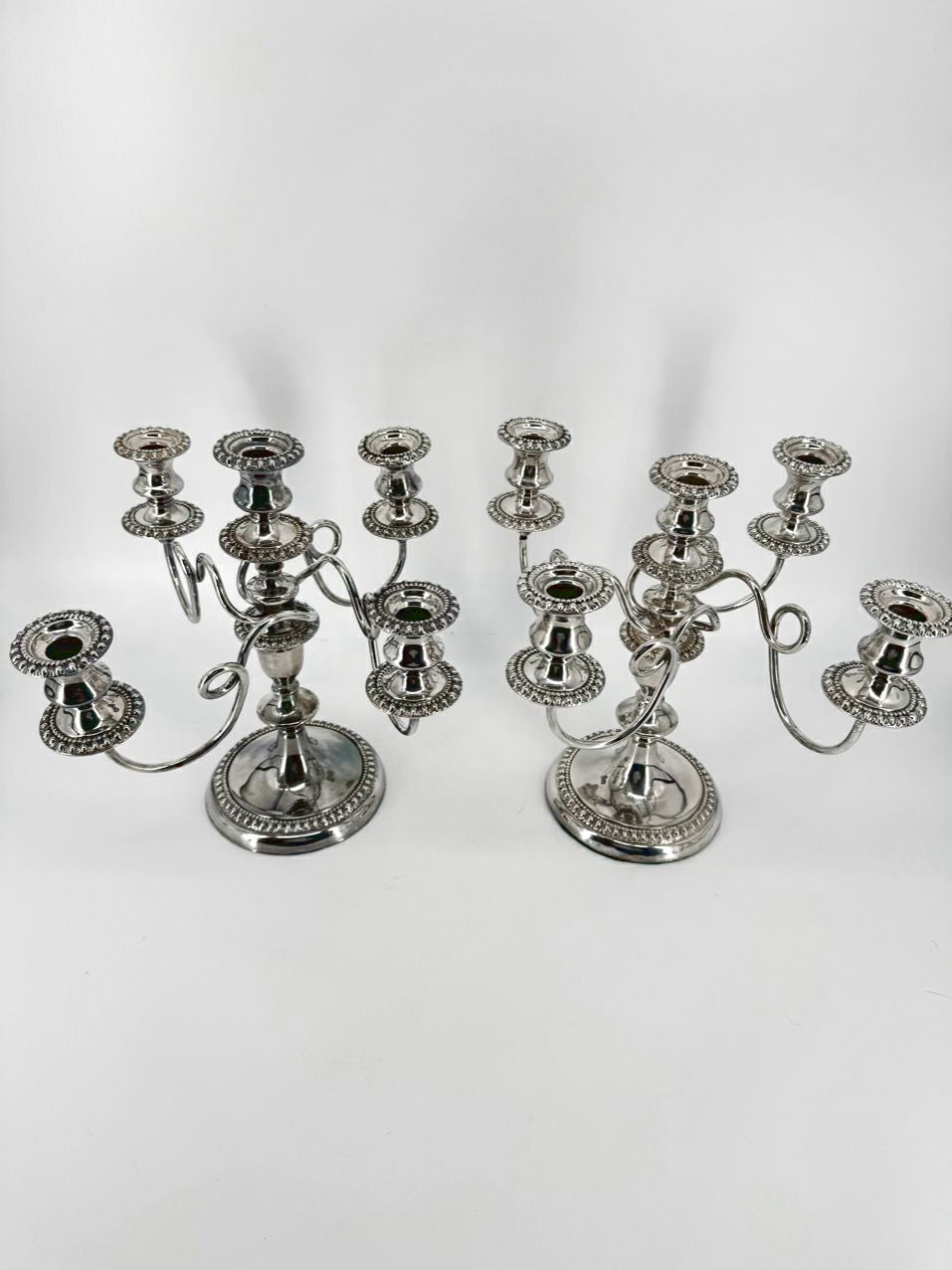 Silver Plate 4-Arm Pair of Candelabras