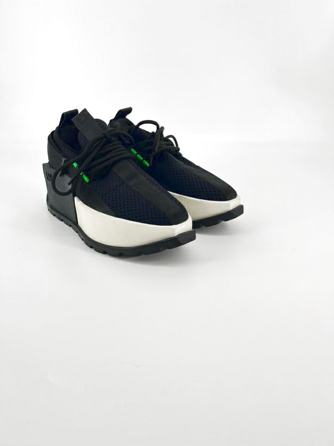 UNITED NUDE Size 40 Navy & Cream Mesh Sneakers