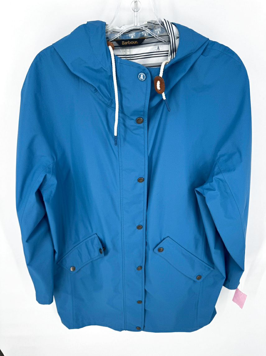 BARBOUR Size 12 Blue Rain Jacket