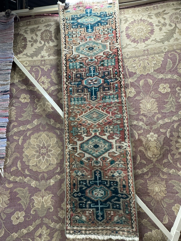 Aqua & Rust Woven Runner