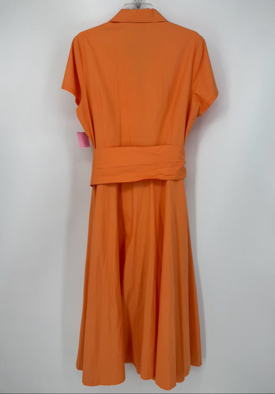 J PETERMAN Size 16 Orange Belted Maxi-Dress