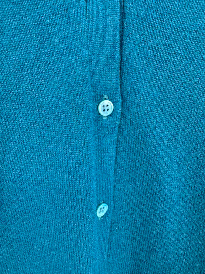 TSE Size L Teal Cashmere Cardigan