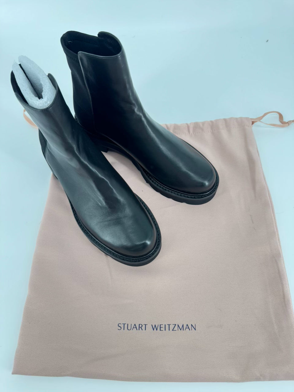 STUART WEITZMAN Size 7 Black Leather Booties NWOT