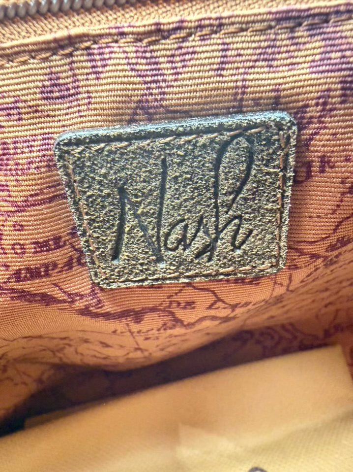PATRICIA NASH Chocolate Moto Leather Messenger Bag NWT
