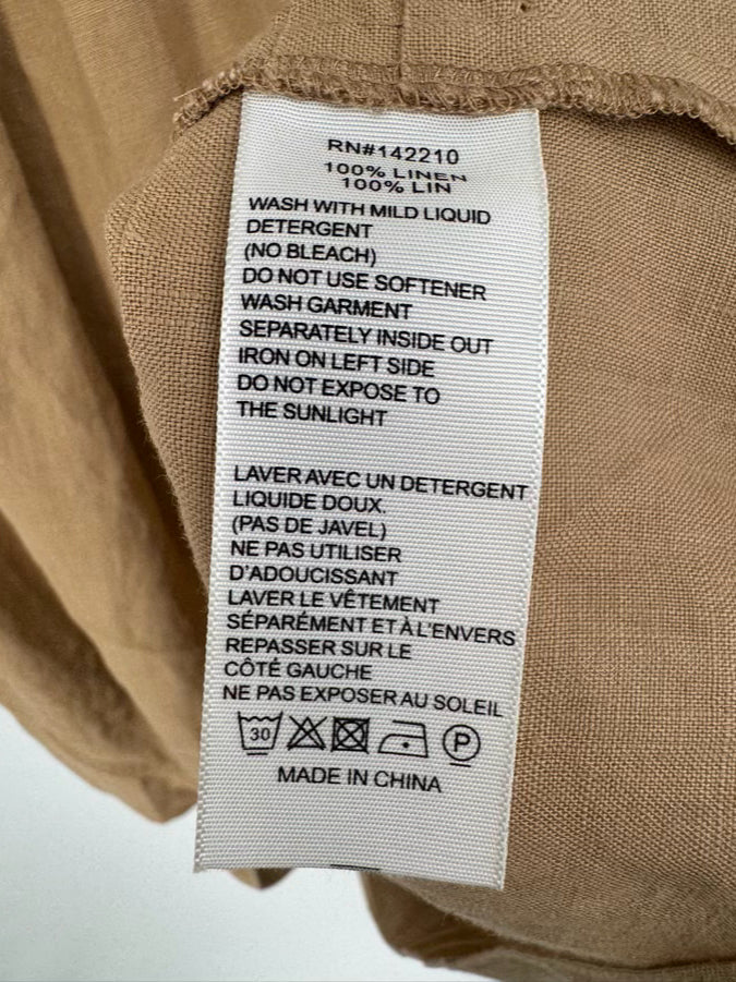 MERSEA Size S Tan Linen Poete Skirt NWT