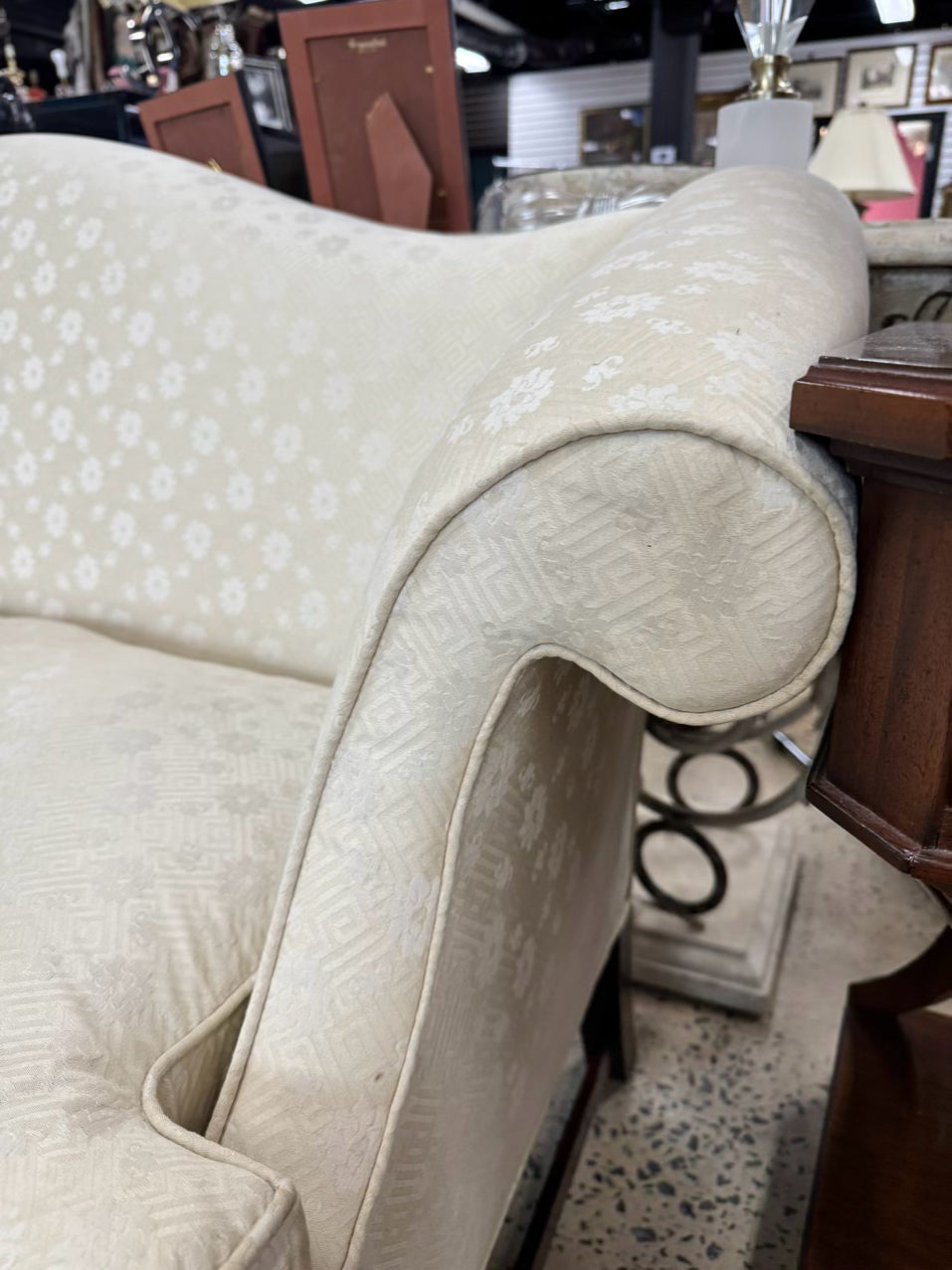 HICKORY CHAIR Pale Yellow Chippendale Sofa