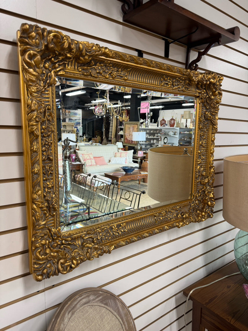 Gold Beveled Ornate Mirror