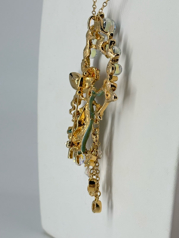 KIRKS FOLLY Gold Tone Bubble Fairy Pendant Necklace
