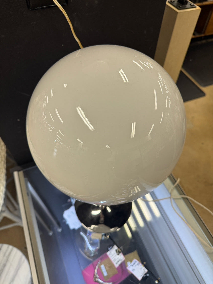 STEMLITE BY DESIGN White & Silver Danish Modern Globe Lamp