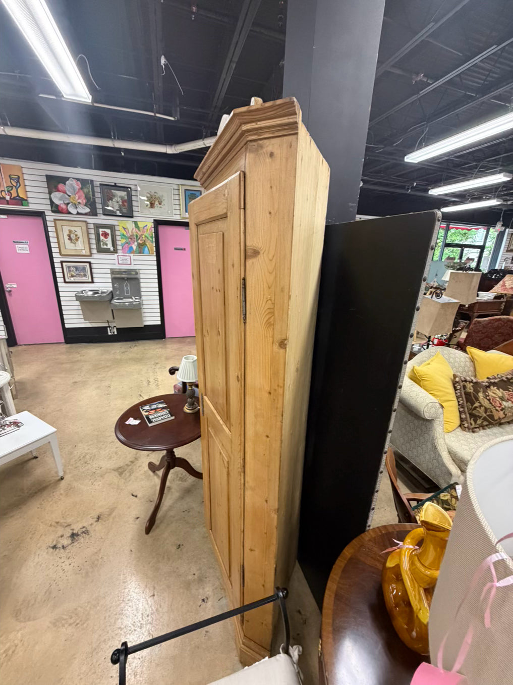 ANTIQUE Mellow Pine Corner Cupboard