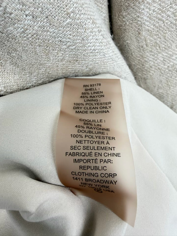 ELIE TAHARI Size L Oatmeal Linen Blend Blazer