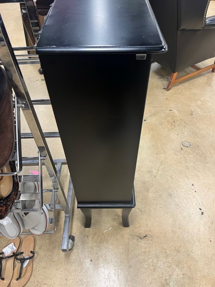 Black Wood Jewelry Cabinet w/ 6 Drawers