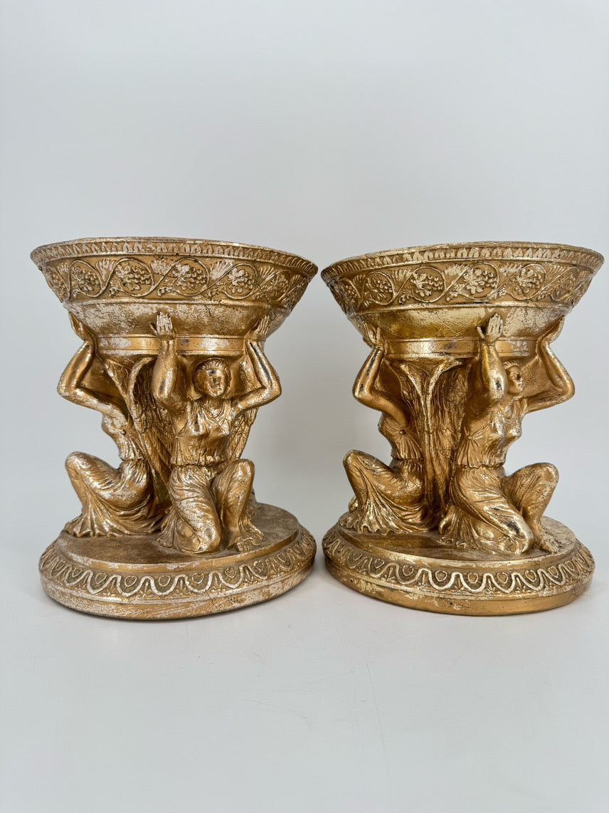 Gold Greek Figures Pair of Centerpieces