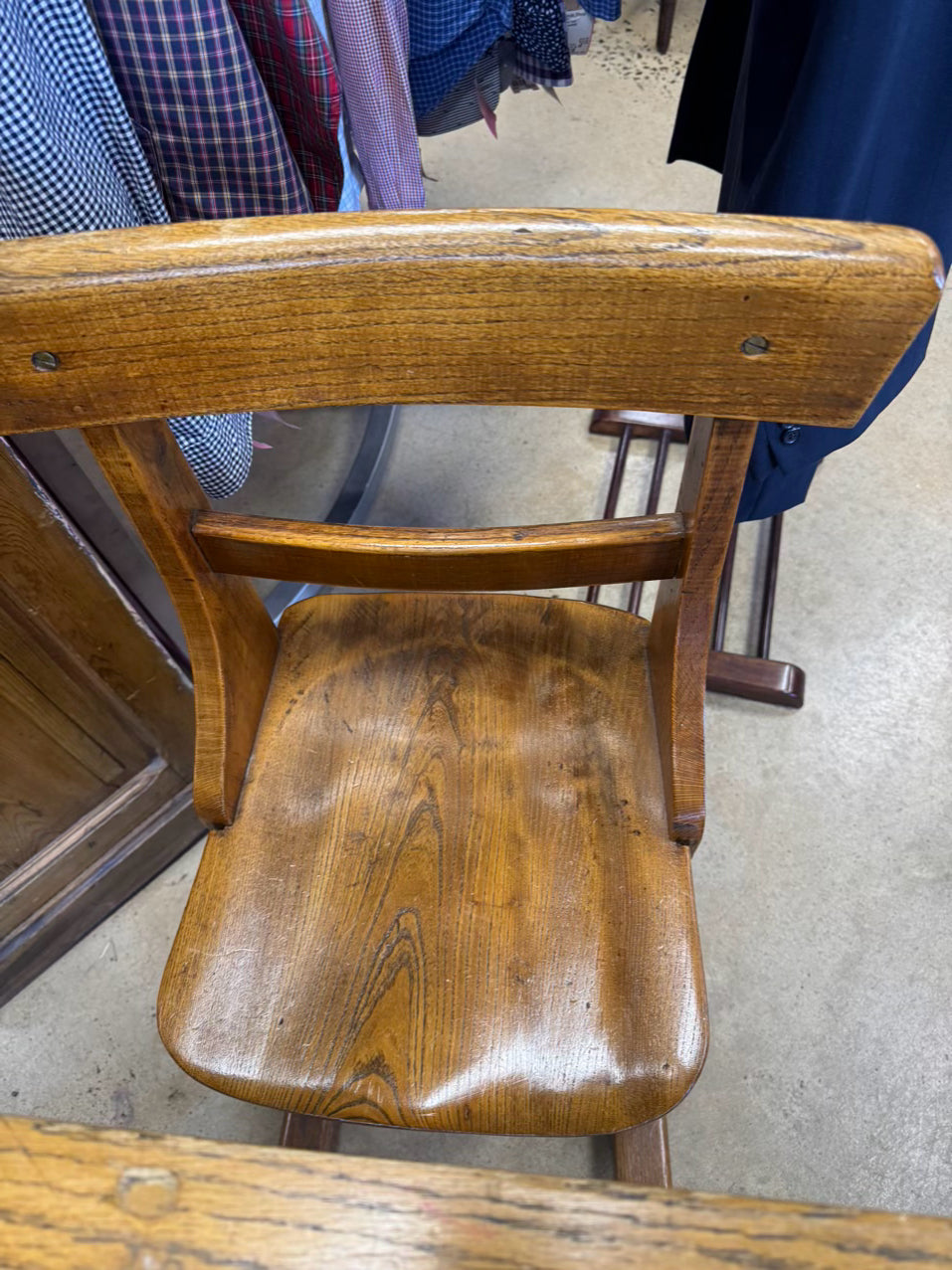 ANTIQUE Wood School Desk