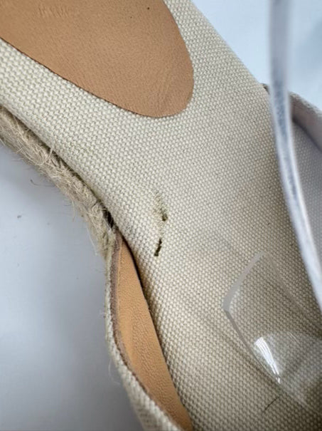 CASTANER Size 41 Natural Textile Wrap Tie Espadrilles