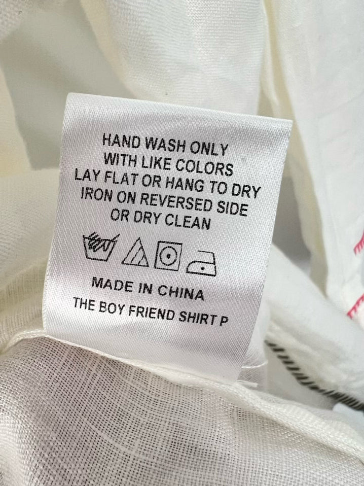 THE SHIRT Size XL White Linen Whipstitch Blouse NWT