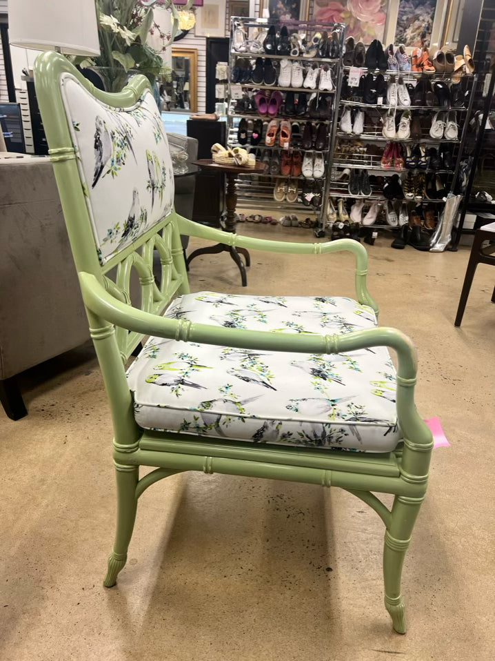Green Painted Wood Occasional Chair