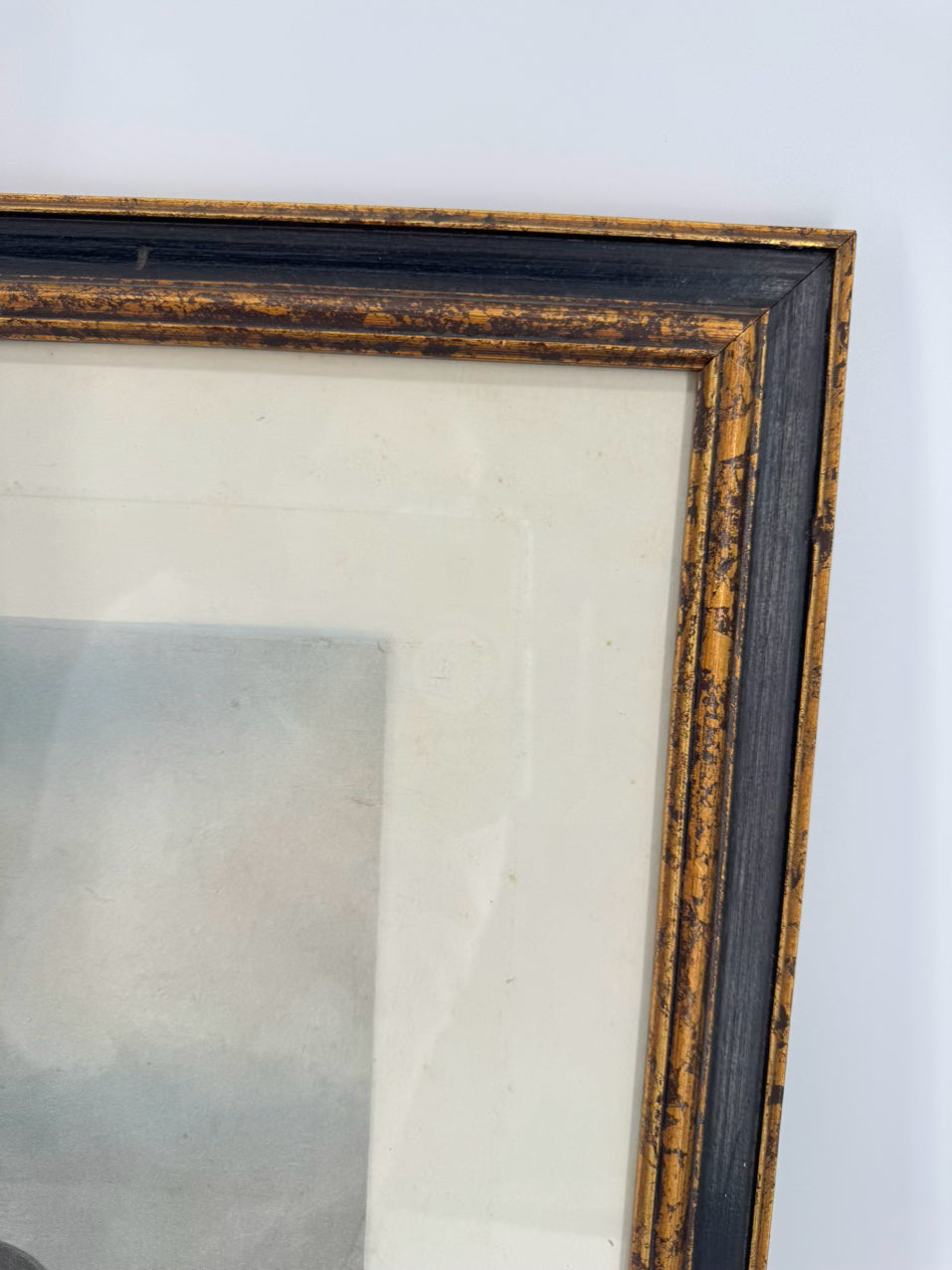 ANTIQUE W&H BARRAUD "Mr. Charles Davis on the Traverse" Engraving in Black & Gold Frame
