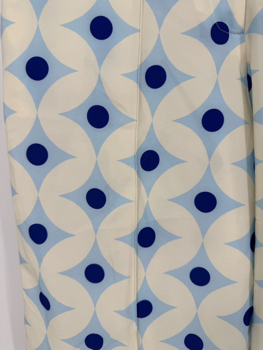 LAVI Size Wmn's L Blue & Cream Print Pants NWT