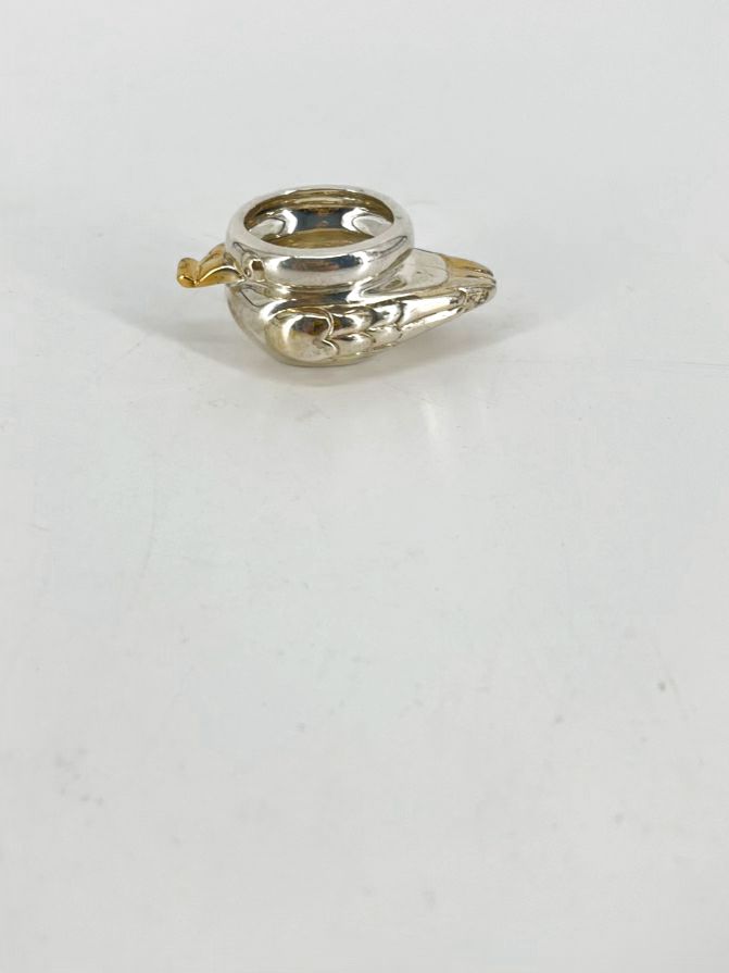 TANE Sterling Silver & Gold Duck Figure