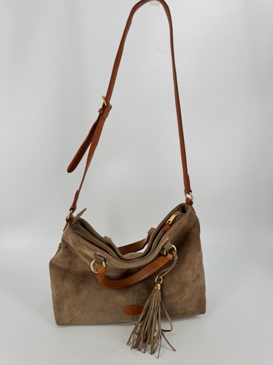 LAUREN RALPH LAUREN Buff Suede Purse