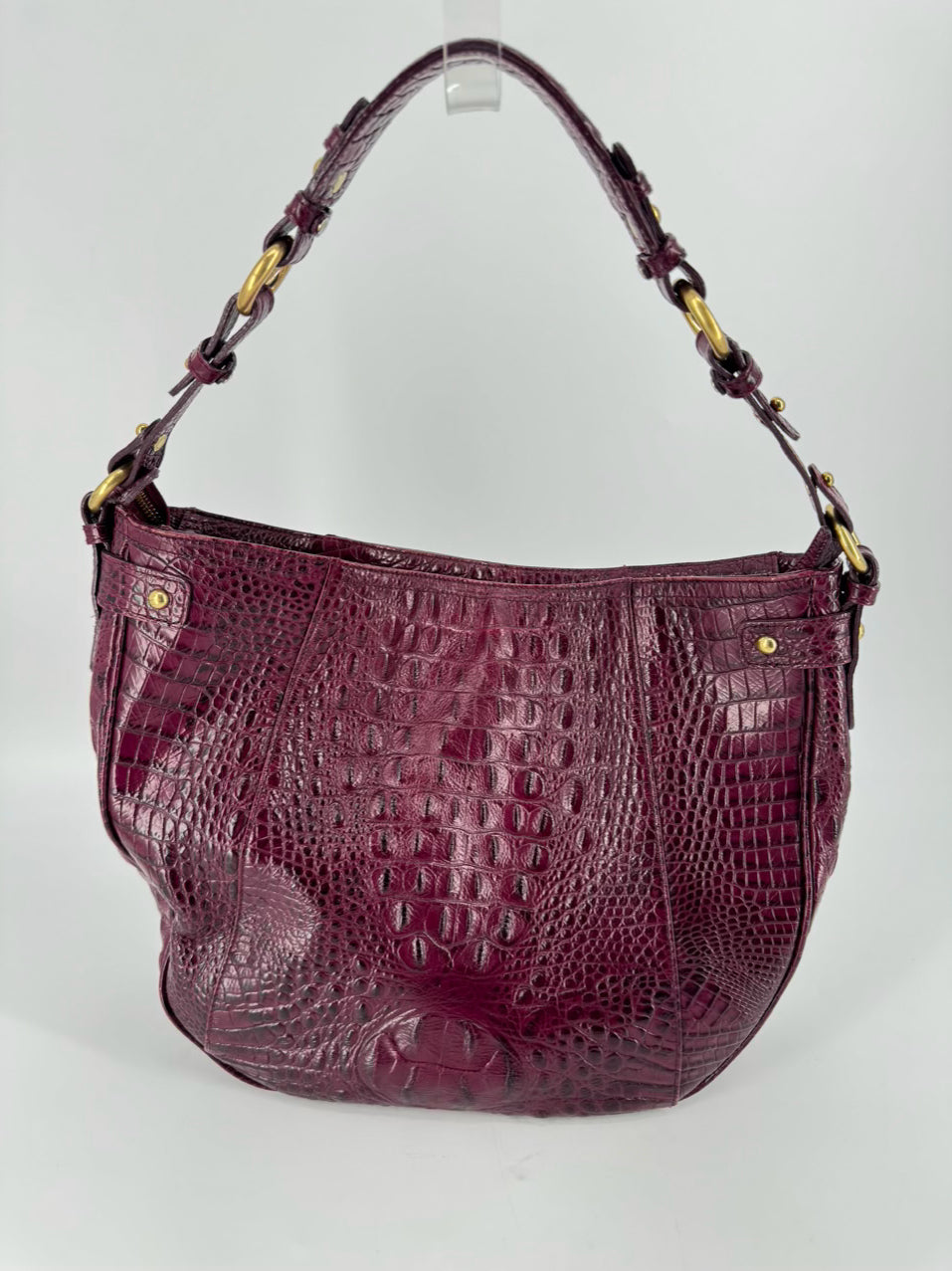 BRAHMIN Merlot Embossed Croc Leather Purse