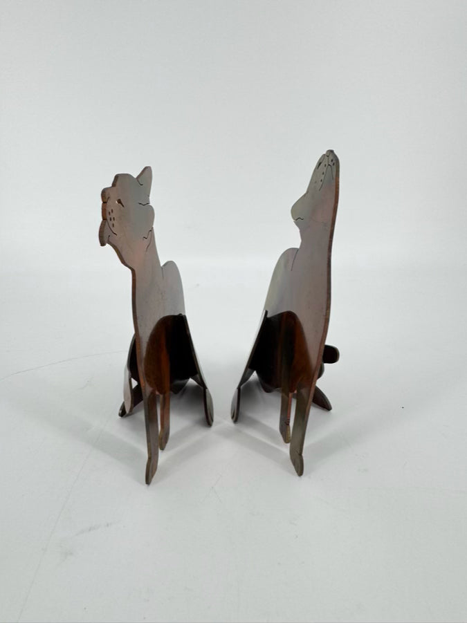 Signed Copper Lasercut Pair of Cats