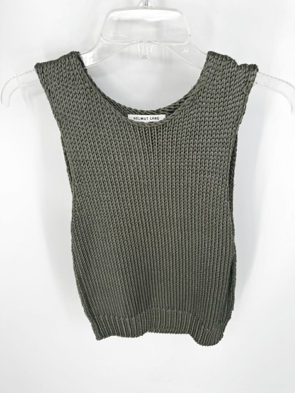 HELMUT LANG Size XS Olive Knit Silk Sleeveless Top