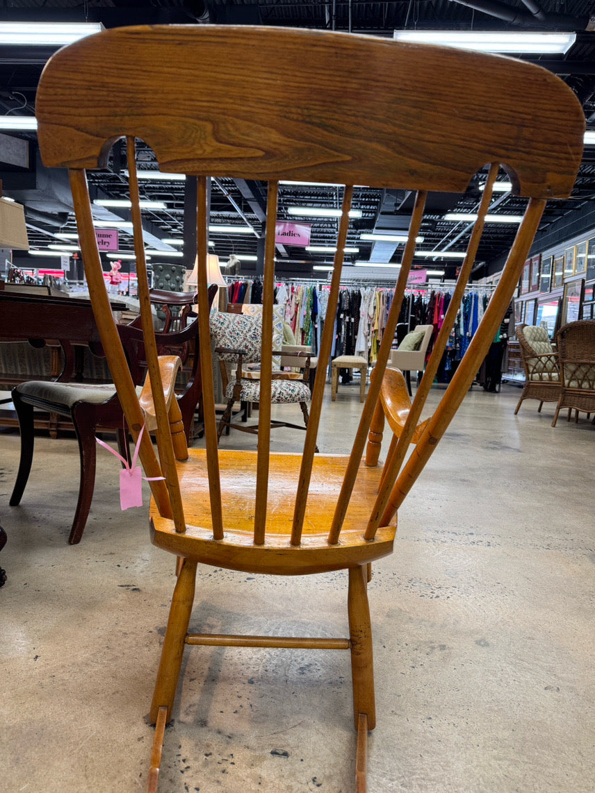 ANTIQUE Blonde Wood Rocking Chair