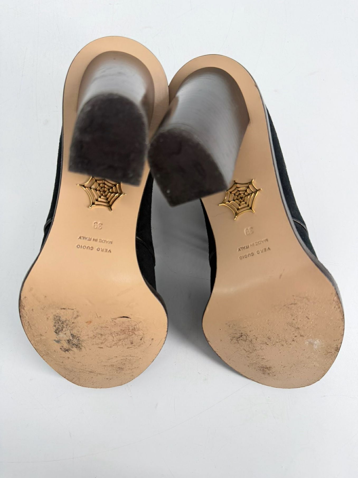 CHARLOTTE OLYMPIA Size 39 Black Studded Detail Heels