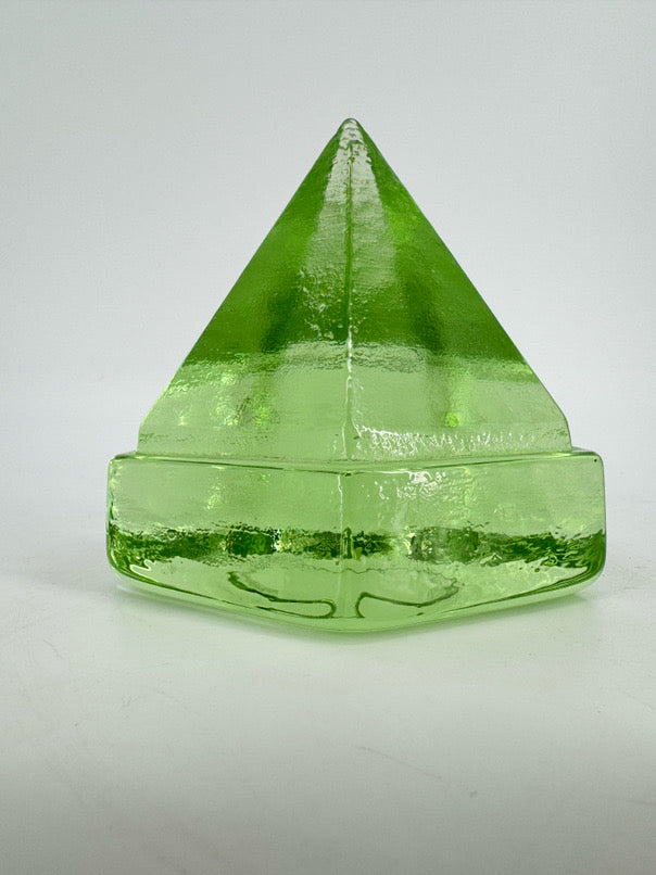 Light Green Glass Hexagonal Pyramid