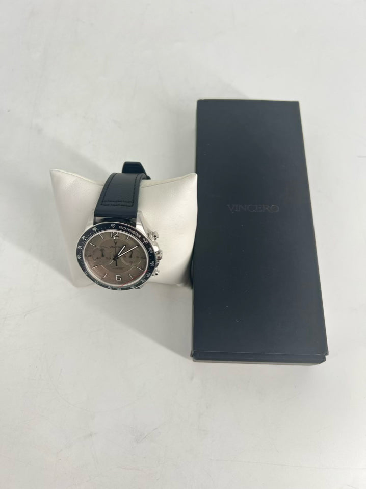 VINCERO Black Leather Automatic Watch