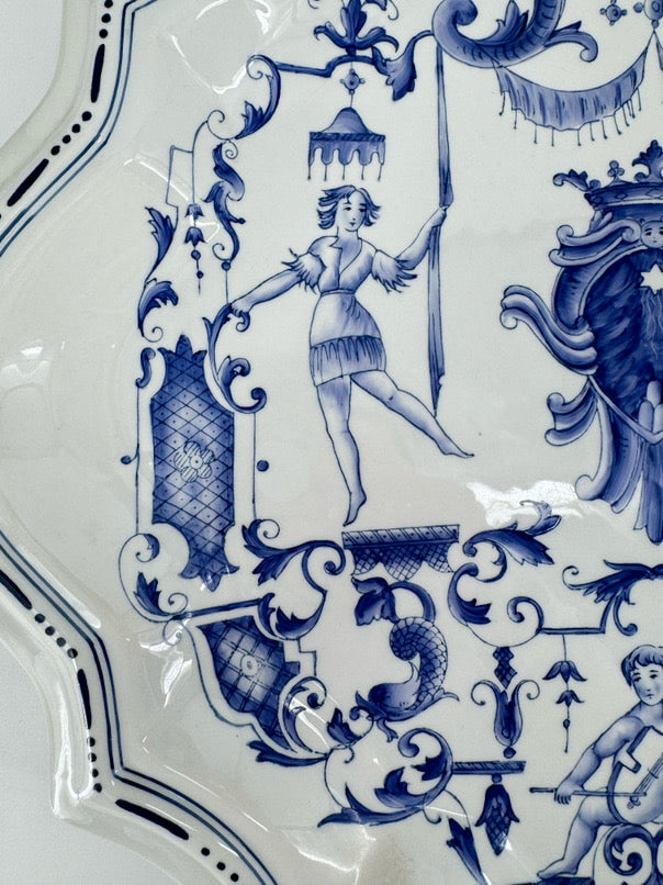 VINTAGE CHELSEA HOUSE Blue & White Porcelain Decorative Wall Plate