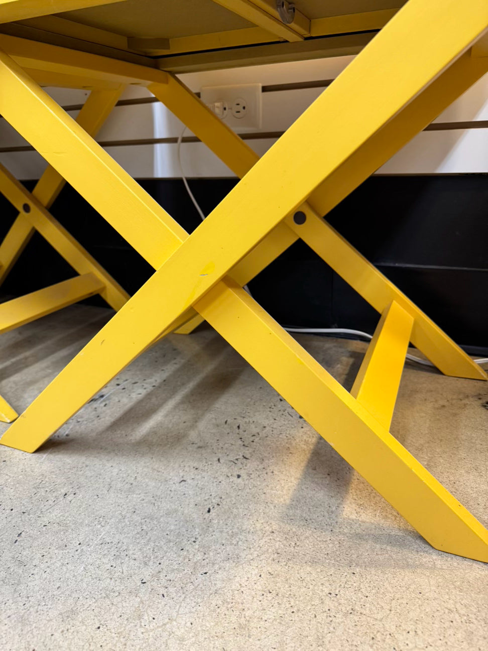 Yellow Wood End Table