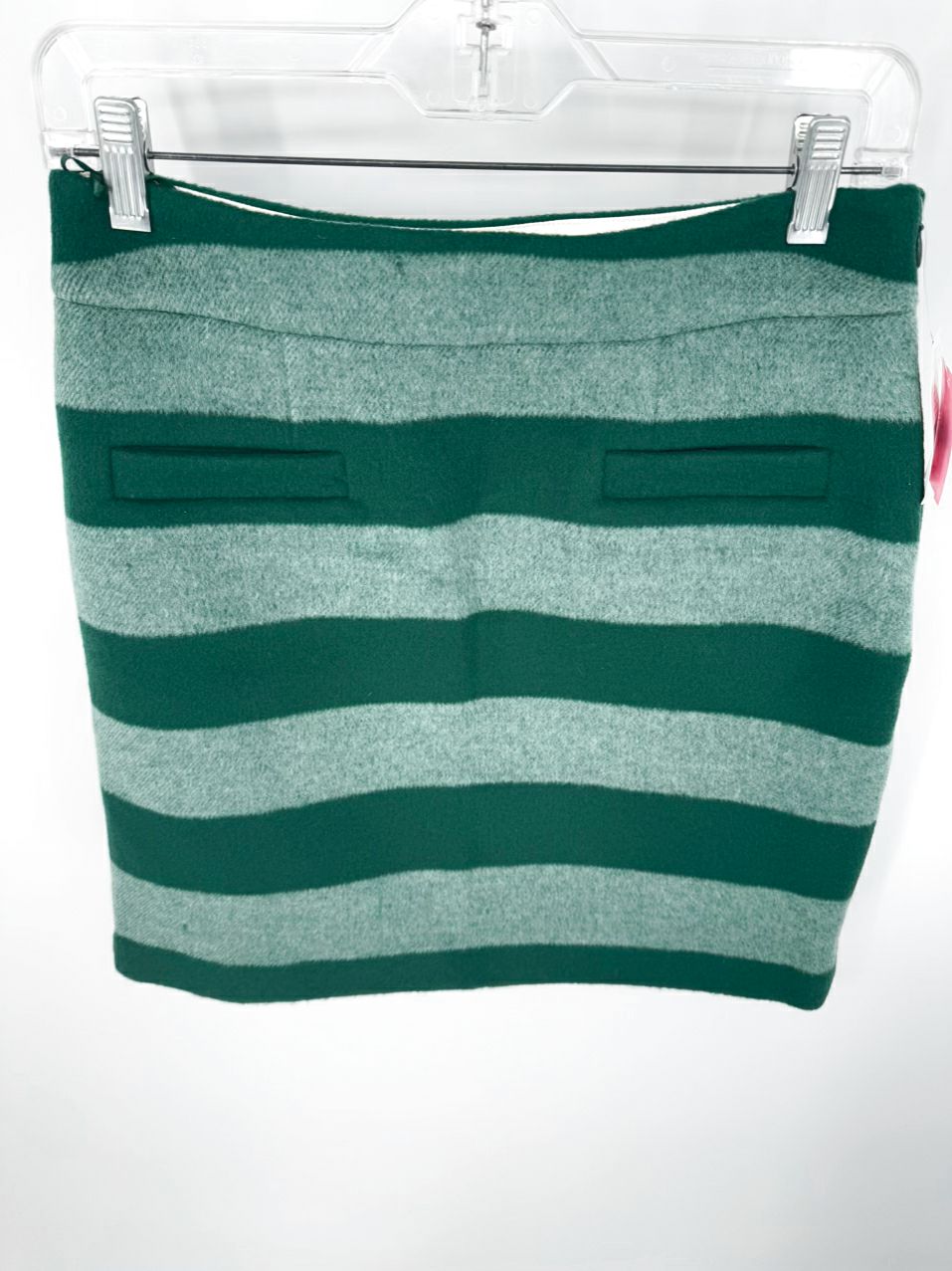 KATE SPADE Size 4 Green Stripe Wool Julie Skirt NWT