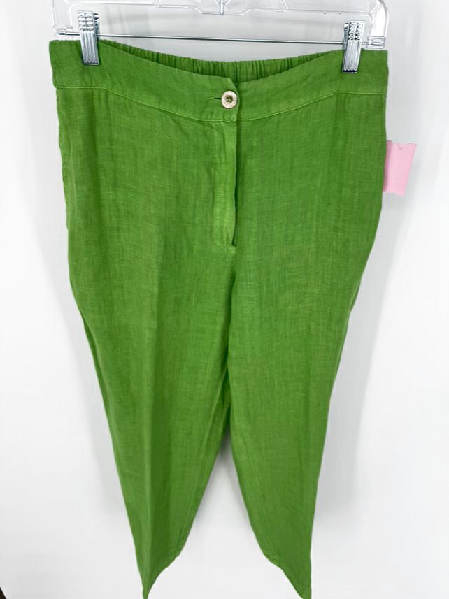 HARIS COTTON Size S Green Linen Pants