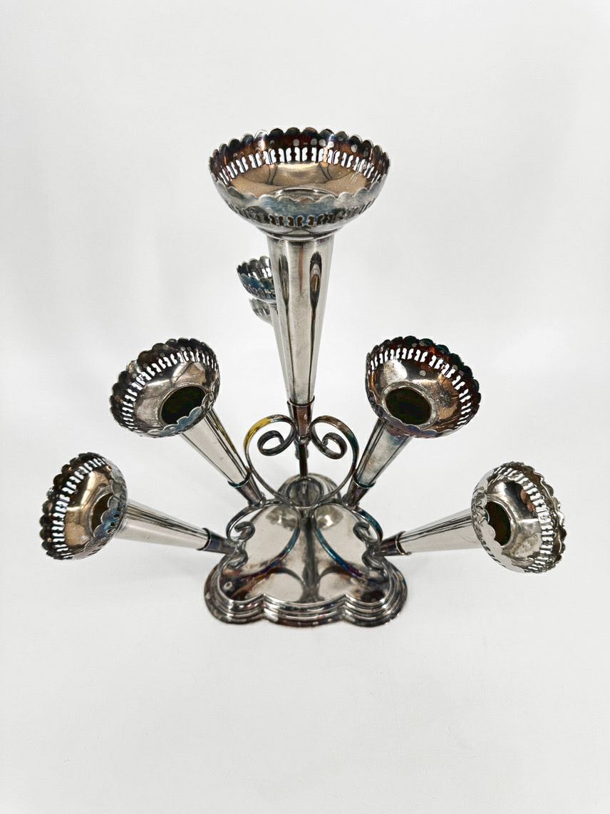Silver Plate 6 Horn Epergne Vase