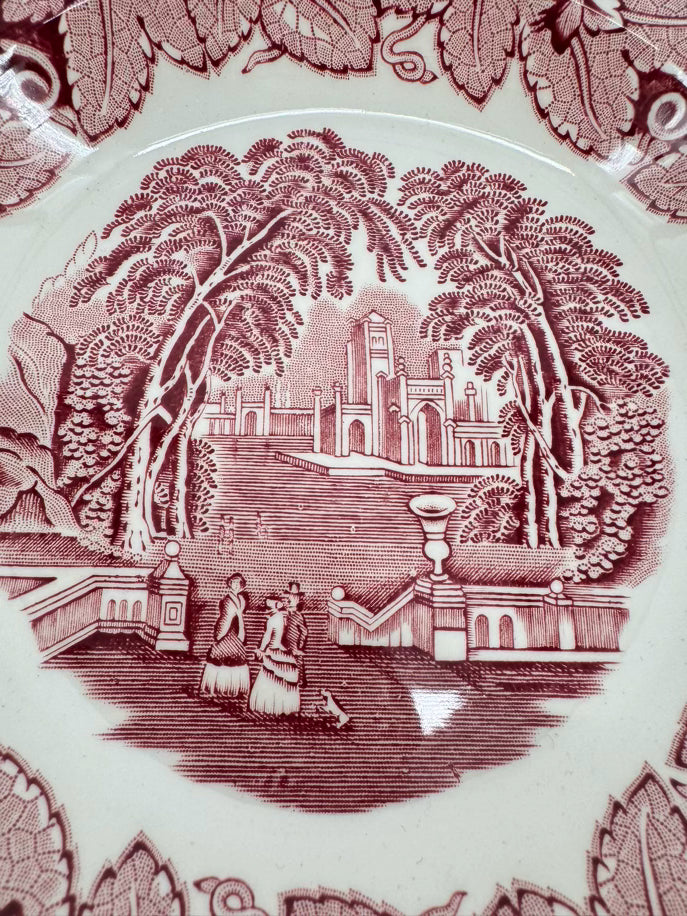 MASONS ENGLAND Red & White China Set of 8 Soup Bowls