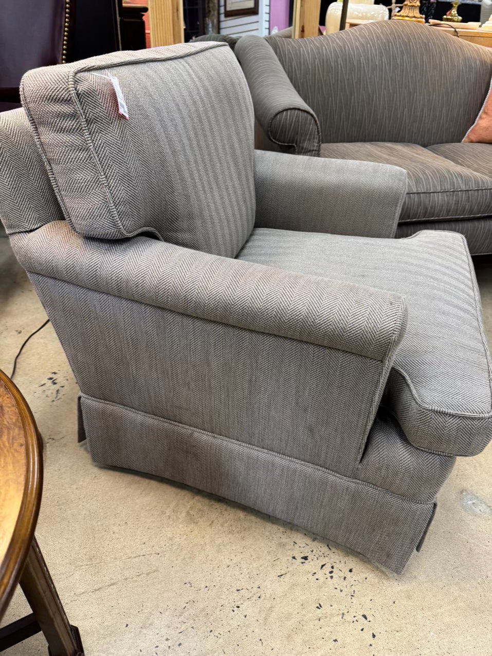 Gray Herringbone Chair