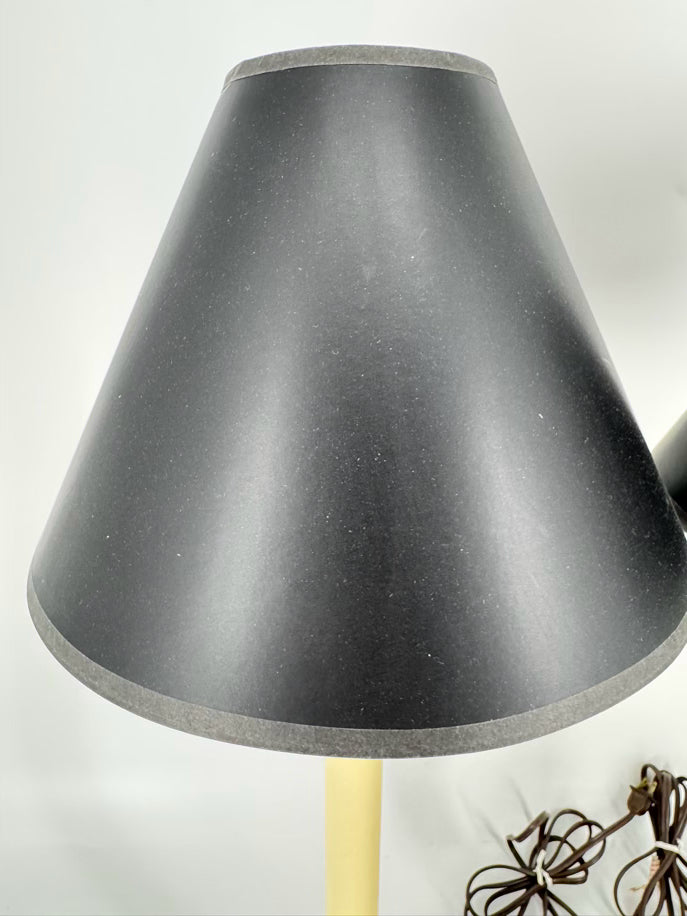 Brushed Silver Resin Pair of Buffet Lamps