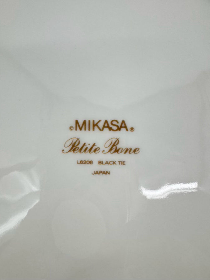 MIKASA White & Black China Dinnerware Set for 12