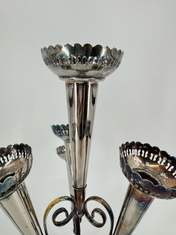 Silver Plate 6 Horn Epergne Vase