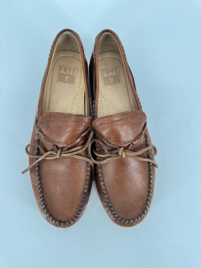 FRYE Size 9.5 Cognac Leather Loafers