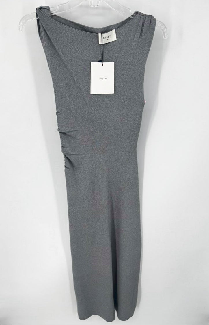 DISSH Size M Gray Marle Asymmetrical Maxi-Dress NWT
