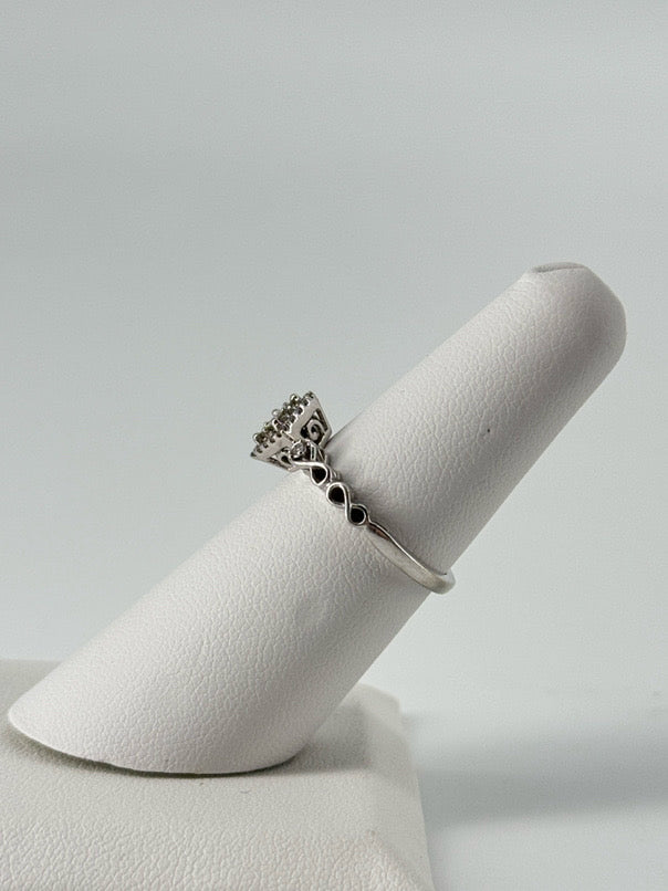 10K White Gold Princess Cut Diamond Ring