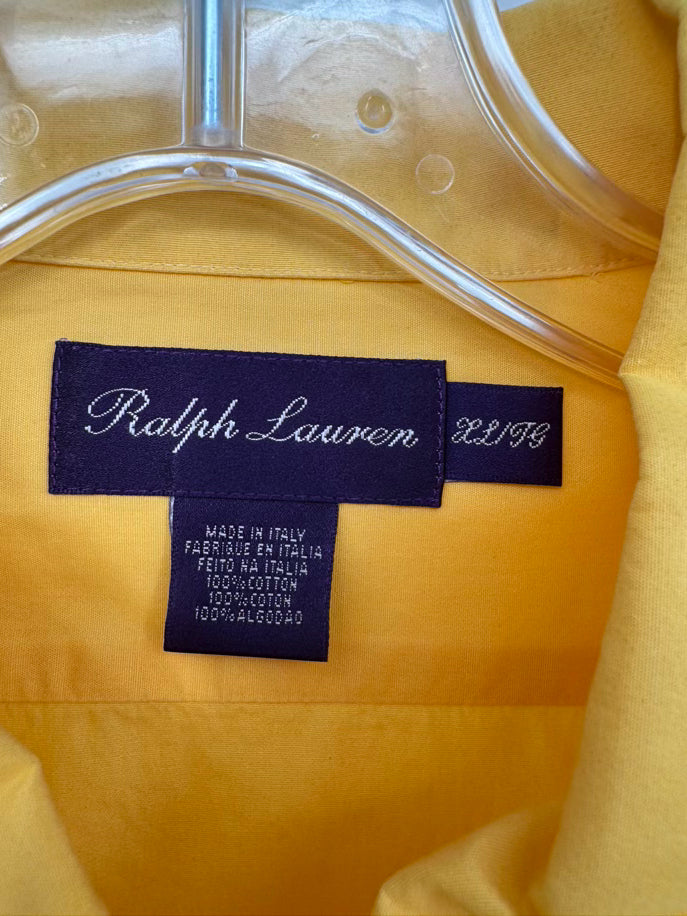 RALPH LAUREN PURPLE LABEL Size XL Yellow Dress Shirt
