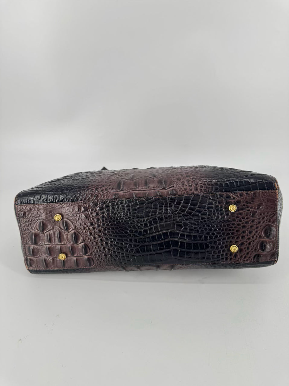 BRAHMIN Chocolate Embossed Leather Purse