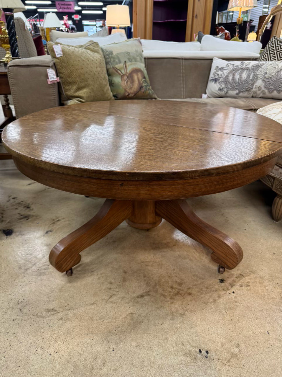 ANTIQUE Oak Round Coffee Table