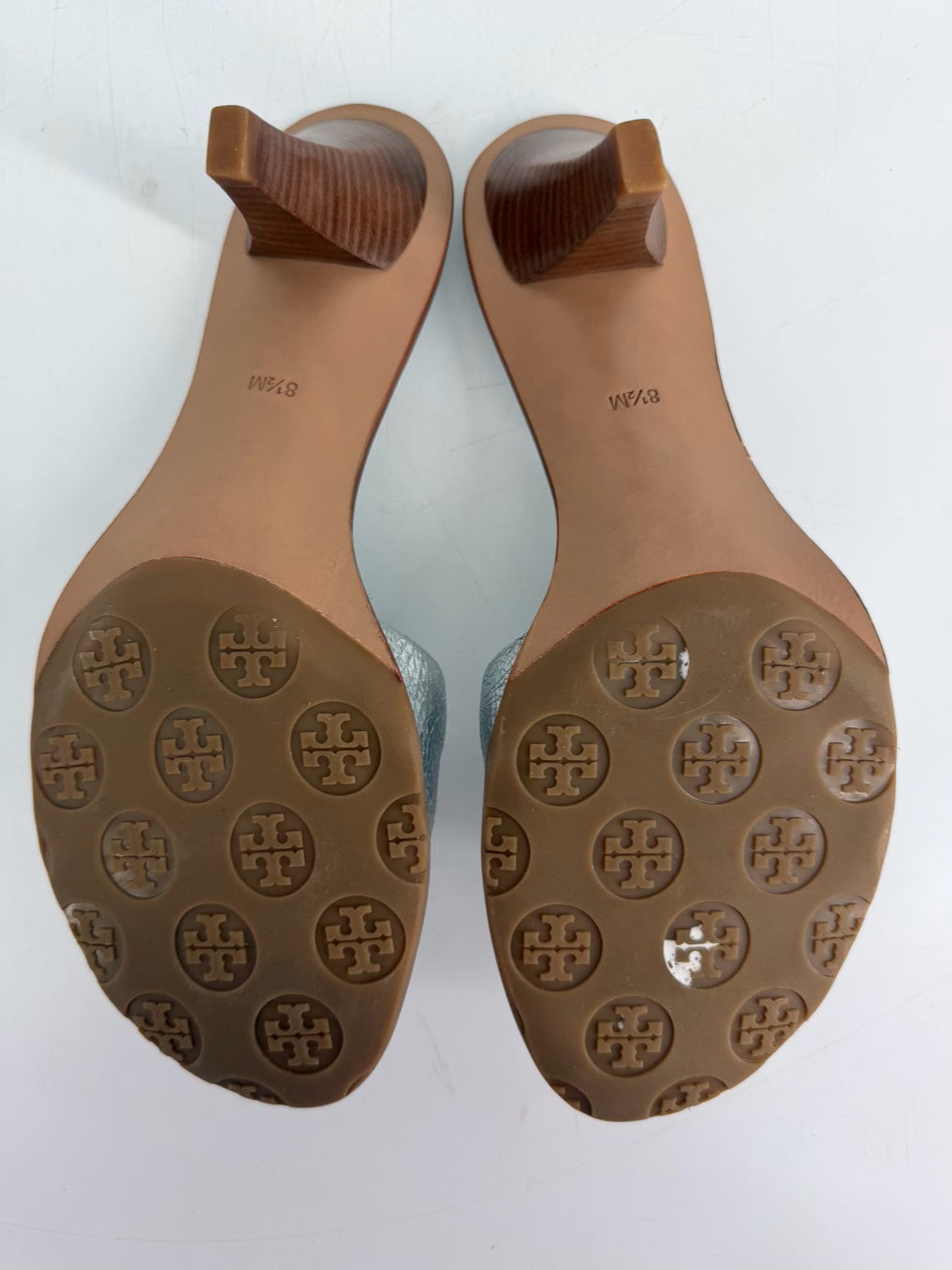 TORY BURCH Size 8.5 Silver Kitten heels